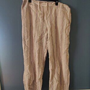 Lane Bryant Size 18/20 Linen Pants Womens Beige Tan wide leg